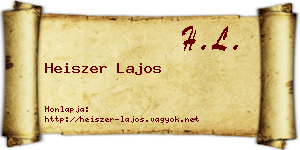 Heiszer Lajos névjegykártya